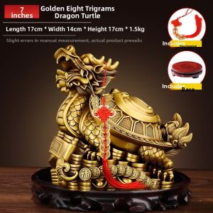 BINYUE | Pure Brass Dragon Turtle Figurine