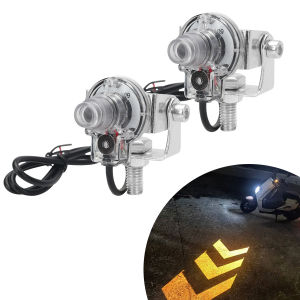 Motorcycle Projection Turn Signal Indicator Arrow Style Projection Side Lamp Universal Amber Blinker Lights Night Running Light