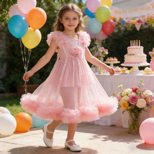 Phù Thủy Tốt Glinda Hồng Đầm Công Chúa Trang Phục Hóa Trang Cho Bé Gái Dài Đến Mắt Cá Chân Chữ A Áo Choàng Có Hoa Cổ Tròn Full Tay Đảng Bộ Trang Phục