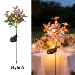Solar LED Butterfly Flower Light Outdoor Simulation Butterfly Lawn Lamp Garden Waterproof Landscape For Home Christmas Decor
