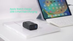 OATSBASF 4 in 1 QC3.0 Fast Charger Adapter Compatible with Apple Watch Samsung watch