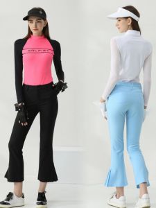 Summer Golf Pants Womens Breathable Quick-Drying Elastic Slim-Fit Top Long-Sleeved Golf Womens Clothing Womens Suit