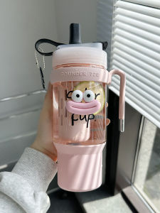 Large Capacity Straw Cup for Women Summer 2025 New Tea Brewing 1000ml Mug Ice Giant Mouth Cup Korean Style Food Grade Plastic