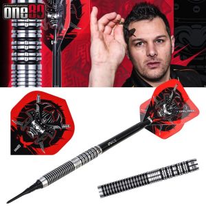 ONE80 SOFT TIP DART - 16.5G/18G Toni Alcinas The Samurai 90% Tungsten Signature Dart Set Original Electronic Darts