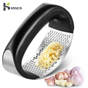 Konco Stainless Steel Garlic Press Manual Garlic Chopper Crusher Garlic Grater Grinder Ginger Press Kitchen Accessories