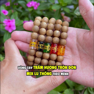 Vòng tay trầm hương lu thống omani dành cho nam nữ mệnh kim mộc thủy hỏa thổ nhà Trầm Hương Hà Xá