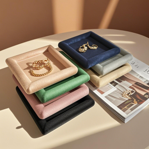 Velvet Jewelry Display TrayHigh-Grade Flannelette Storage Box for RingsNecklaces & Watches - for Jewelry Stores & Home Display