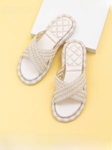 Comfortable Flat Bottom Sandals Stylish Summer New Arrival Outerwear Slip-On Weekend Little Fragrance Style SS32110633