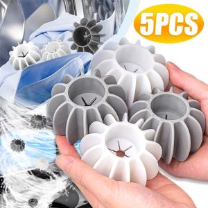 【🔥Low Price】5Pcs Magic Laundry Balls Reusable Silicone Anti-tangle Laundry Ball Clothes Hair Remover Catcher Tool Washing Machine Cleaning Filter