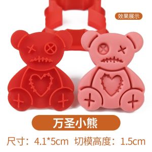 Halloween Cookie Cutter Skull Head Cartoon Pumpkin Ghost Baking Tool Home Use Manual Unmold Non-Stick Kitchen Cooking Utensils