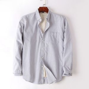 Pure Cotton Long Sleeve Shirt Oxford Weave Mens Fashionable Short Sleeve White Shirt Jacket Korean Style Vintage Japanese Style