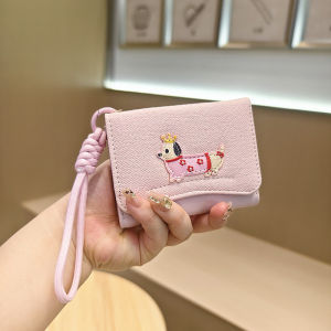 Compact Ultra-Thin Short Wallet for Women Cute Animal Design Card Holder Coin Purse Foldable Student Financial Organizer