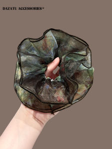 Elegant Double Layer Coffee Colored Floral Hair Band