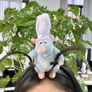 52TOYS | Disney Kawaii Ratatouille Hairband Plush Toy Doll Cartoon Headwear Wide-brimmed Hairpin Hair Band Headdress Creativity Girl Gift