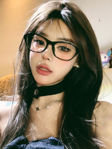 Khung Kính Phẳng Chống Ánh Sáng Xanh Phong Cách Hàn Quốc Thời Trang TR90 Hình Vuông Không Trang Điểm Cho Nữ Phù Hợp Với Mọi Khuôn Mặt