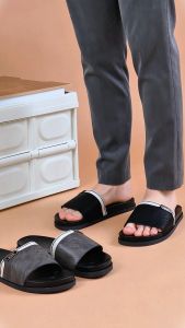 Dép Nam MWC 7848 - Dép Nam Quai Ngang Chất Liệu Da Phối Vải Dù Trẻ Trung