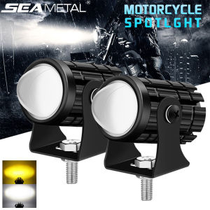 Đèn Pha LED Xe Máy Thông Dụng Ống Kính Máy Chiếu Ống Kính Hai Màu ATV Xe Tay Ga Lái Xe Cho Cafe Racer Đèn Chiếu Sáng Phụ Trợ