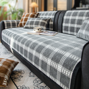 Modern Luxury Sofa Cushion Fixed Anti-Slip Straight Row Sofa Pad Four Seasons Universal Elegant Feel Combination Sofa Pad