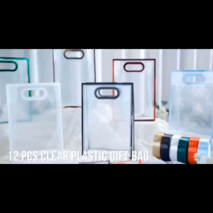 【10pcs】Gift Bag With Handle High Quality PP Material Plastic Handbag Waterproof Reusable Transparent Bag