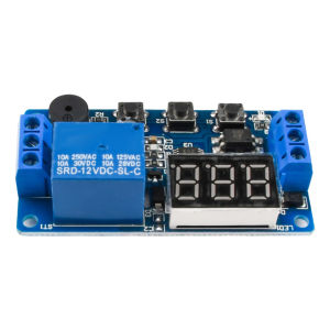 Aideepen | DC12V Delay Timer Relay Module Buzzer Alarm LED Digital Time Delay Relay Antireverse Protection Trigger Cycle Timer Delay Switch