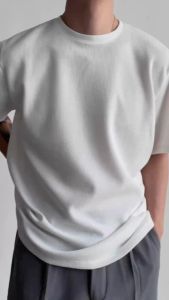 Wildshoot Niche Design: Loose Fit Waffle T-Shirts & Half-Sleeve Couple Short Sleeves