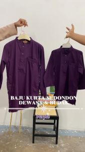 ☆ Brand Sempurna ☆ New Design Baju Kurta Regular Slim Fit Cotton Warna Dark Purple Sedondon Baju Raya - D009K