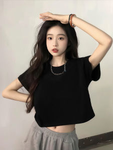 Black Short Sleeve T-shirt For Women Innerwear