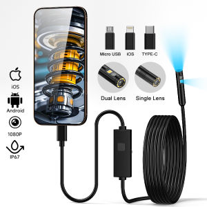 Type-C Endoscope HD1080P 3in1 Micro USB Single Dual Camera for IOS iphone Android Phone Waterproof LED Pipe Inspection Borescope