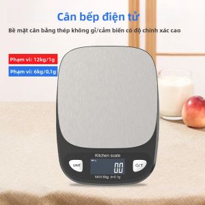 Cân Điện Tử Nhà Bếp 6Kg/0.1g Bằng Thép Không Gỉ Cân Thực Phẩm Cà Phê Dùng Cho Nấu Ăn Và Làm Bánh