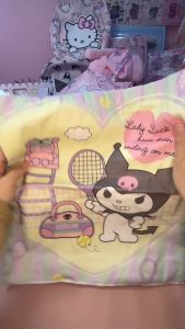 35 x 40 One Shoulder Sanrio Kuromi Melody Kitty Large Cartoon Canvas Zipper Student Handbag School Shopping Outdoor Beg bag