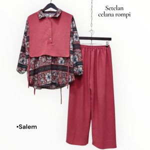 Setelan Rompi Dewasa WANITA One Set termurah | Setcel Terbaru Bunga | One set crinkle premium