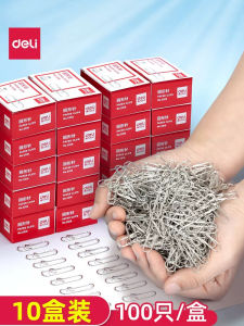 Deli 10 Hộp Kẹp Giấy Hình Chữ U Hình Trái Tim Nhỏ Kẹp Sách Văn Phòng Phẩm Vật Dụng Lưu Trữ Cố Định Khóa Kẹp Giấy