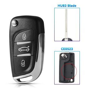 KEYYOU NEW For Peugeot 107 207 307 407 306 308 408 508 3008 4008 Partner CE0523 CE0536 Modified Filp Remote Car Key Case