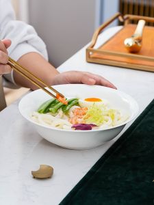 Jingdezhen Pure White Bone China Bowl Rice Bowl Soup Bowl Noodle Bowl Ceramic Tableware round Shape Chinese Style Dinnerware