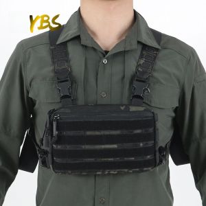 แบบพกพายุทธวิธีกระเป๋า Mountain Man ฐาน เสื้อกั๊ก MOLLE อุปกรณ์เสริม Pack ลาดตระเวนหน้าอกแขวนกระเป๋ากีฬา โพลีเอสเตอร์