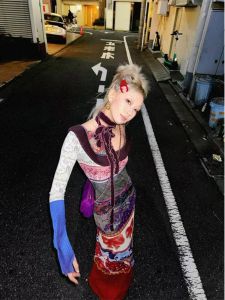 Slimming Printed Long Dress Crazy Ladys Design Sense Ethnic Style Patchwork Color Block Commuter Spring Long Sleeve Dress