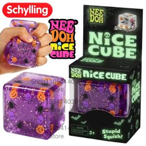 Halloween Spider Pumpkin Blind Box Schylling NeeDoh Soft Squishy Sensory Toy Hand Squeeze Decompression Toy For Kids Party Gift