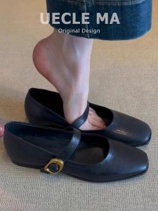 MASHUJIA | Soft Lambskin Leather Womens Ballet Flats Mary Jane Shoes