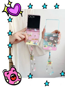 Cute Cartoon Star Crying Baby Foldable Galaxy Z Flip7 Phone Case Protective Flip Cover for Samsung W23 W24 Flip Female Style