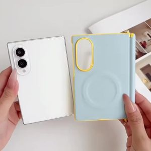 Contrast Color W/ or W/O For Magsafe Magnetic Case for Samsung Galaxy Z Fold 8 Fold8 5G 2026 Hinge Protection Shockproof Cover