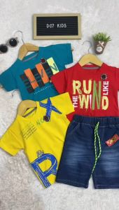 Setelan Anak Laki Baju Distro Anak Cowok Keren Celana Jeans Pendek 1-13 Tahun
