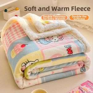 JoynCleon | Dual-sided Warm Fluffy Milk Velvet Blanket for Office and Sofa Naps
