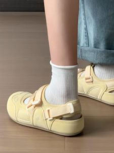 Trendy Versatile Womens Shoes Ins Style Summer Thick Bottom Hollow out Flat Sandals Match Skirts Casual Leisure Sneakers