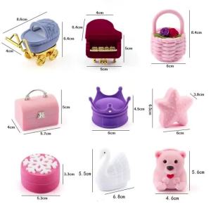 One Piece Velvet Jewelry Box Gift Box Container Wedding Ring Box Ring Case Earrings Holder for Jewelry Display & Packaging