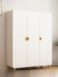 Childrens Wardrobe Bedroom and Household Scandinavian Boys and Girls Three-Door Wooden Storage Cabinet Childrens Room Baby Wardrobe