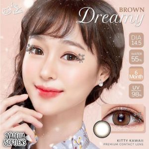 Softlens Dreamy Brown Grey Gray Dia.14.5 mm Normal & Minus ( -0.50 s/d -10.00 ) Bisa Beda Minus Soflens By Kitty Kawaii