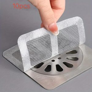 50pcs Disposable Shower Drain Hair Catcher Mesh Shower Drain Covers Floor Sink Strainer Filter Hair Stopper For Bathroom Kitchen