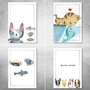 Vertical Cartoon Cat Dog Sticker Self Adhesive Waterproof Fire Hydrant Decal Distribution Box Decorative Painting Cute Cat
