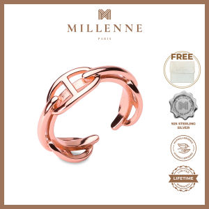 MILLENNE Millennia 2000 Buckles Rose Gold Ring with 925 Sterling Silver