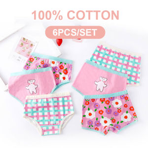 3PCS Kids Panties Chirdrens Underwear Lovely Girls Briefs Boxer Floral Dots Cartoon Cotton Underpants Candy Colors Toddler Boylegs Pants